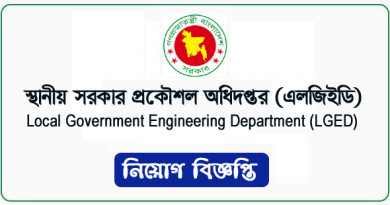 Local Government Engineering Department Jobs circular 2023